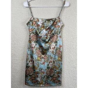 Urban Outfitters women's floral, sateen mini slip dress.